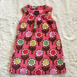 Mini Boden floral corduroy pinnie